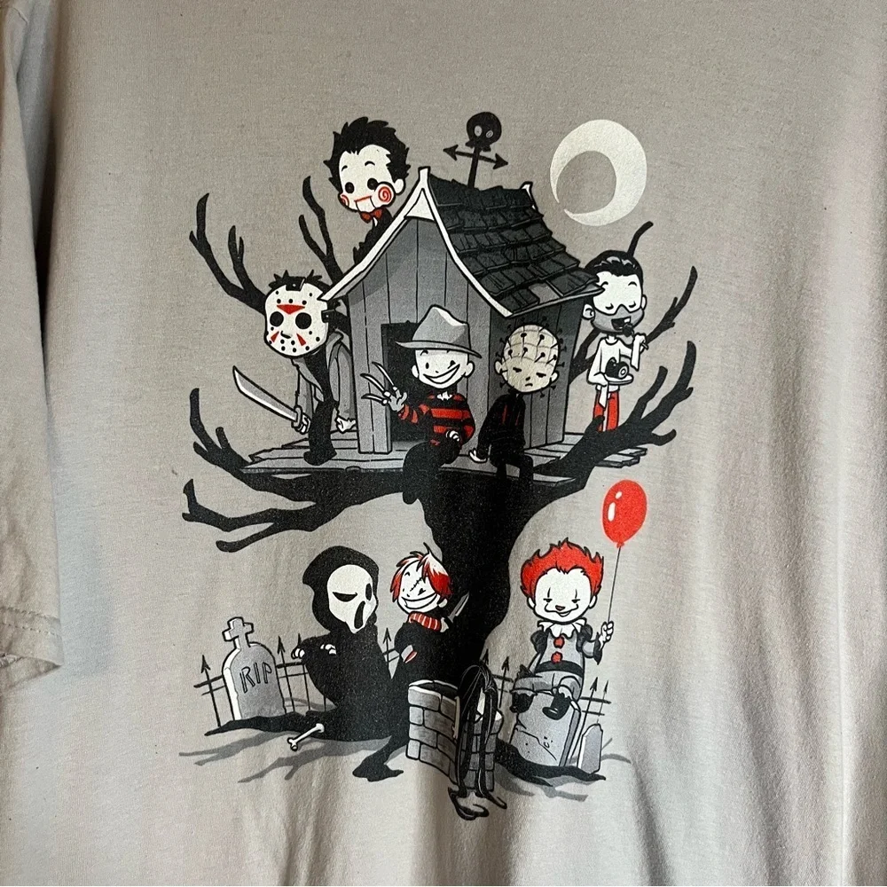 Horror Movie Villain Clubhouse T Shirt Sz 2X Pennywise Freddy Halloween Scream